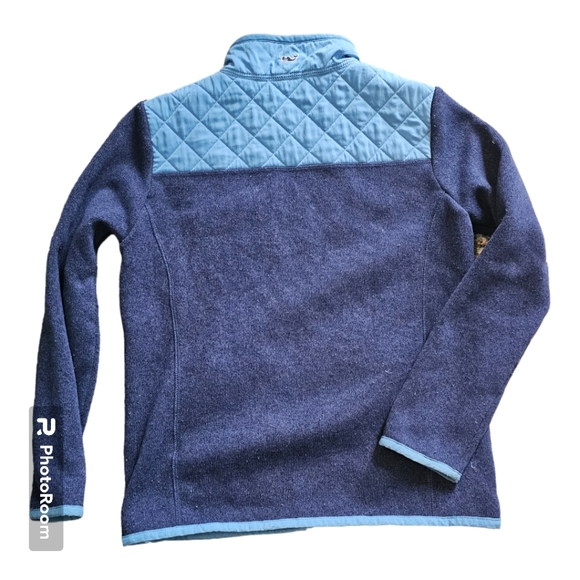 Vineyard Vines Sweater Fleece Quilted Blue Jacket Youth Med (10-12) - Picture 3 of 6